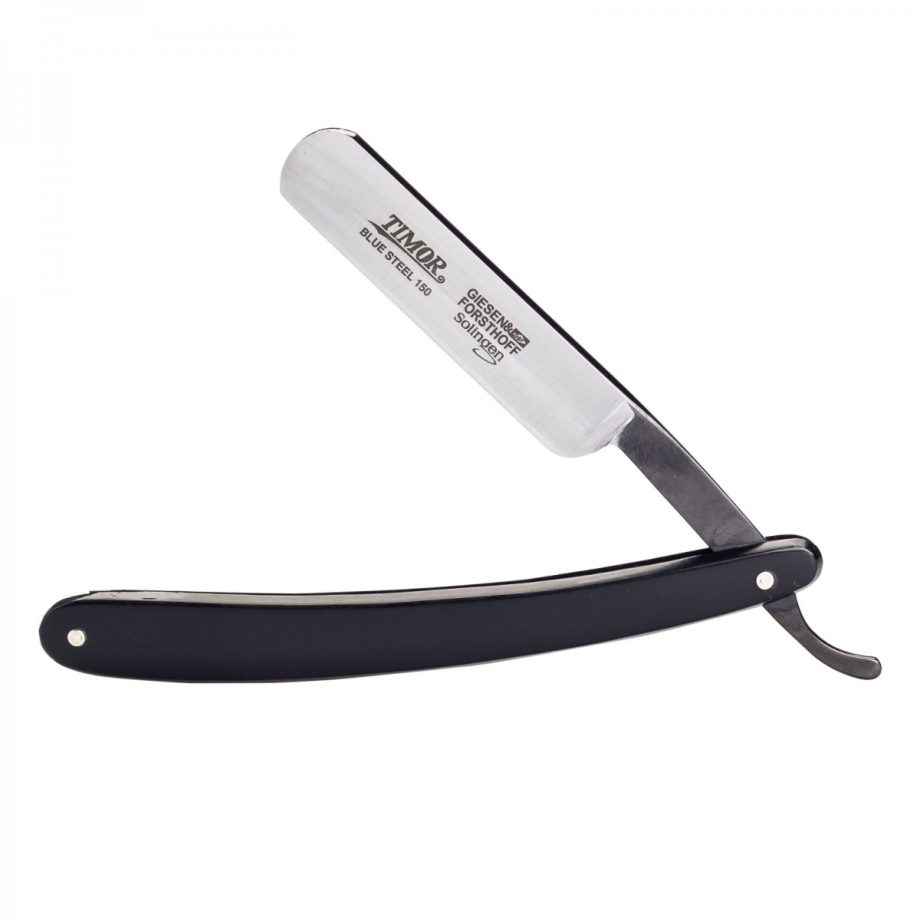 Giesen & Forsthoff Cut Throat Rakkniv med skaft i svart plast